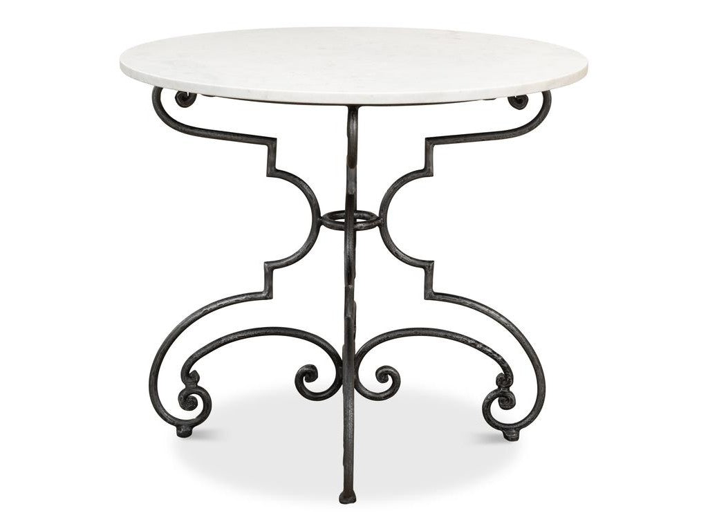 Maison Forge Ivory Iron And Marble Table - Ornate Home