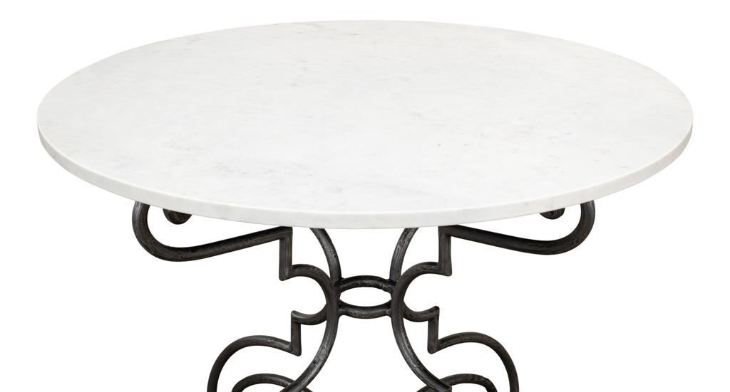 Maison Forge Ivory Iron And Marble Table - Ornate Home