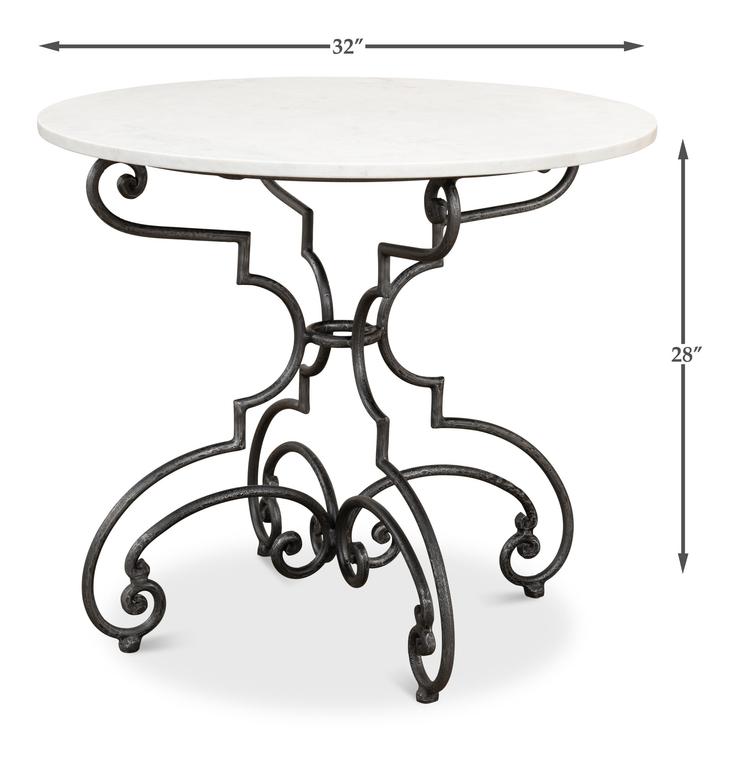 Maison Forge Ivory Iron And Marble Table - Ornate Home