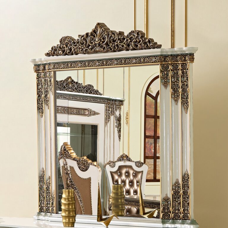 Majestic Crest Ivory/Bronzed Copper Mirror / HD-1881 - Ornate Home