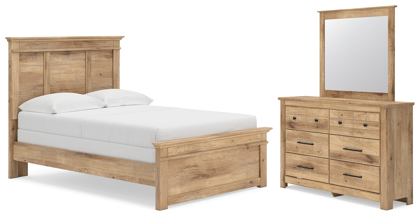 Makidern Tan Full Panel Bed, Dresser and Mirror (Online Special Price) - Ornate Home