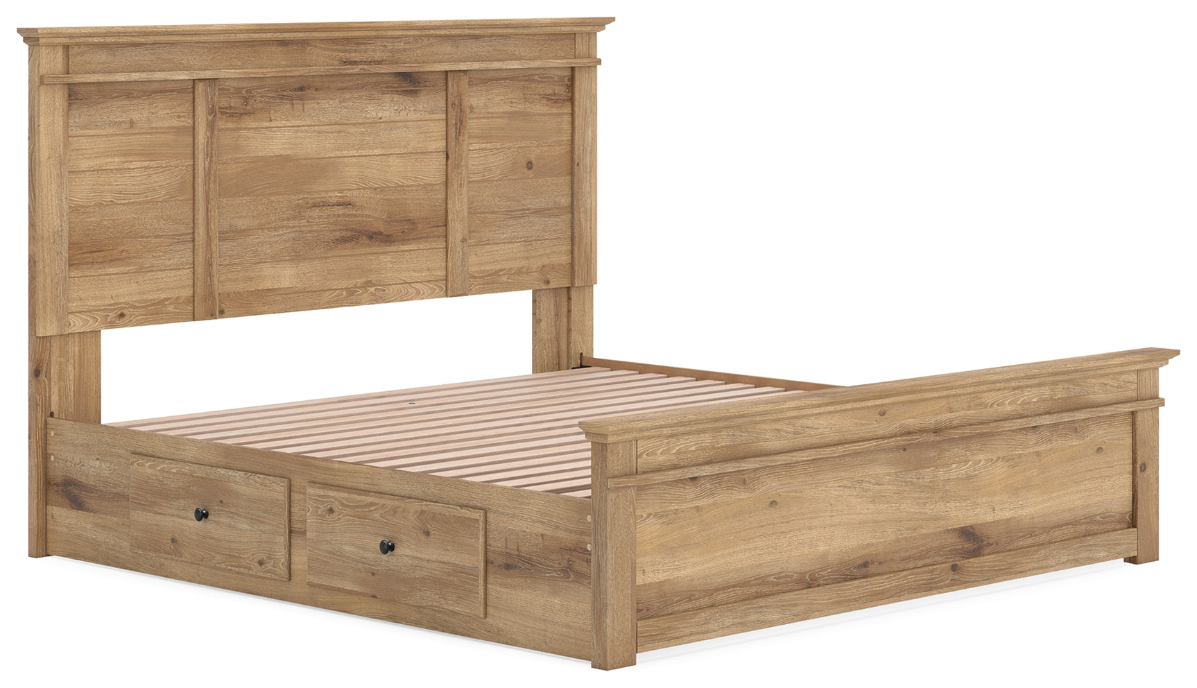 Makidern Tan King Panel Storage Bed - Ornate Home