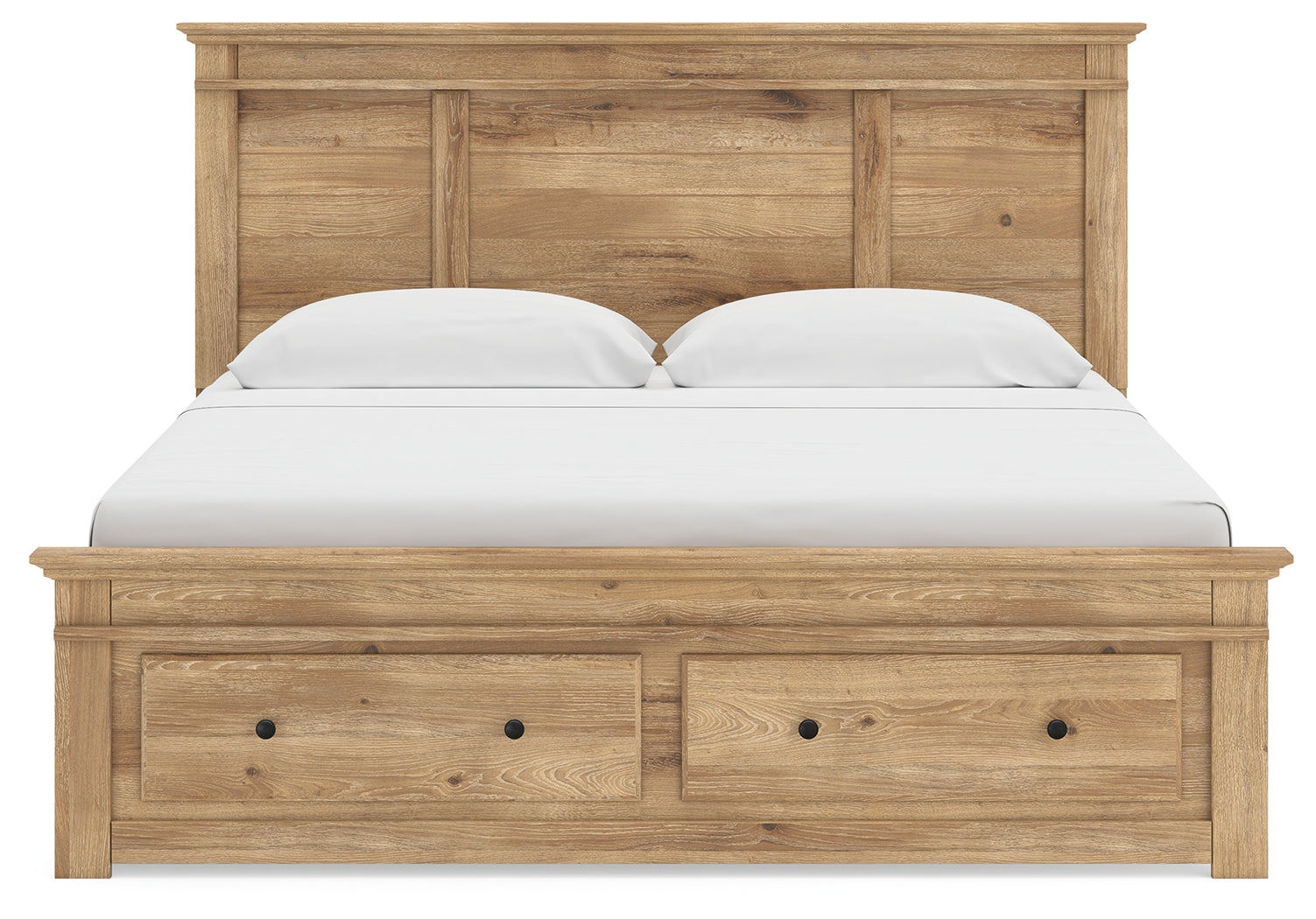 Makidern Tan King Panel Storage Bed - Ornate Home