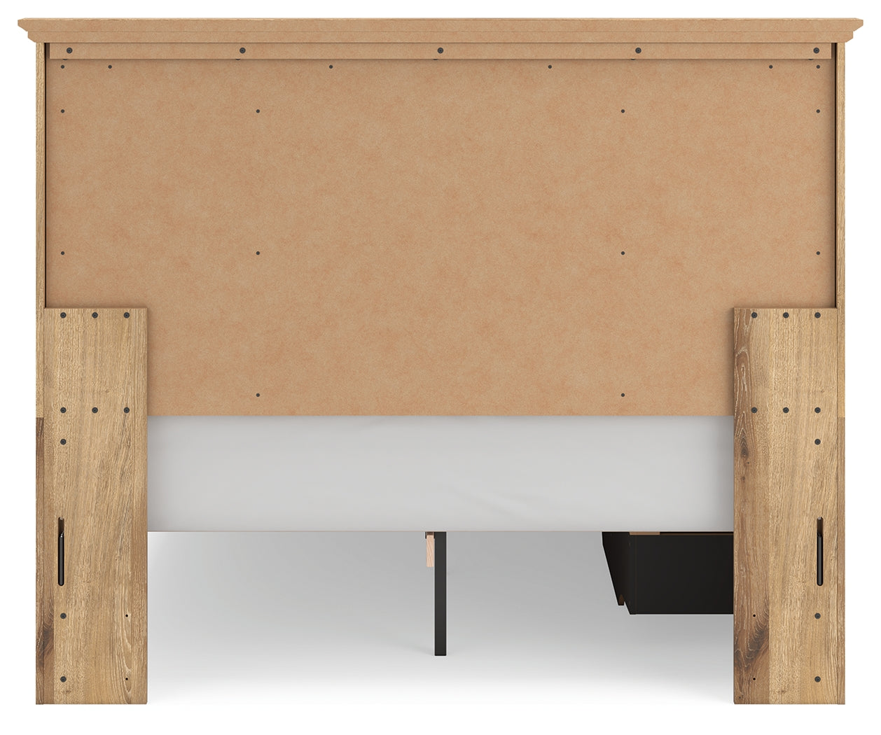 Makidern Tan Queen Panel Bed w/ Storage, Dresser and Mirror - Ornate Home