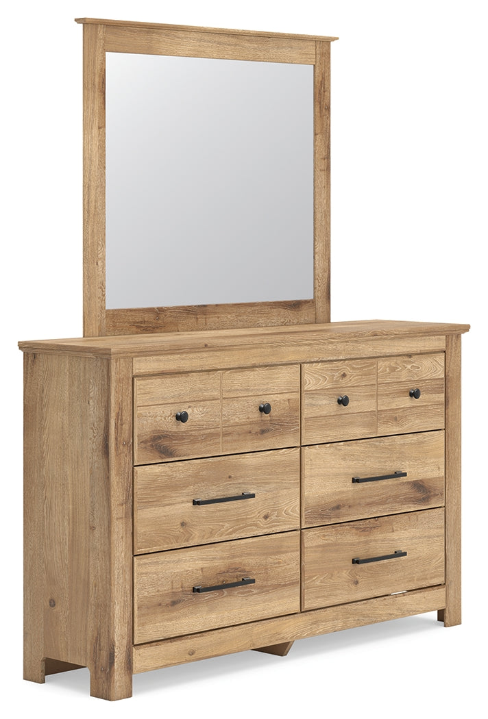 Makidern Tan Twin Panel Bed, Dresser and Mirror - Ornate Home
