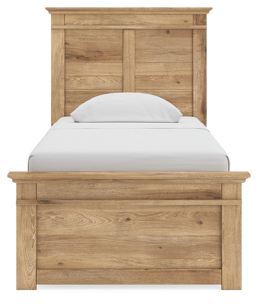 Makidern Tan Twin Panel Bed, Dresser and Mirror - Ornate Home