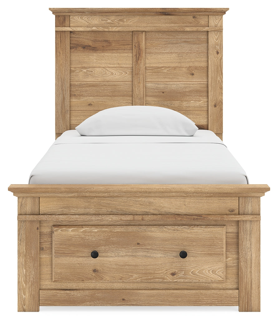 Makidern Tan Twin Panel Storage Bed, Dresser and Mirror - Ornate Home