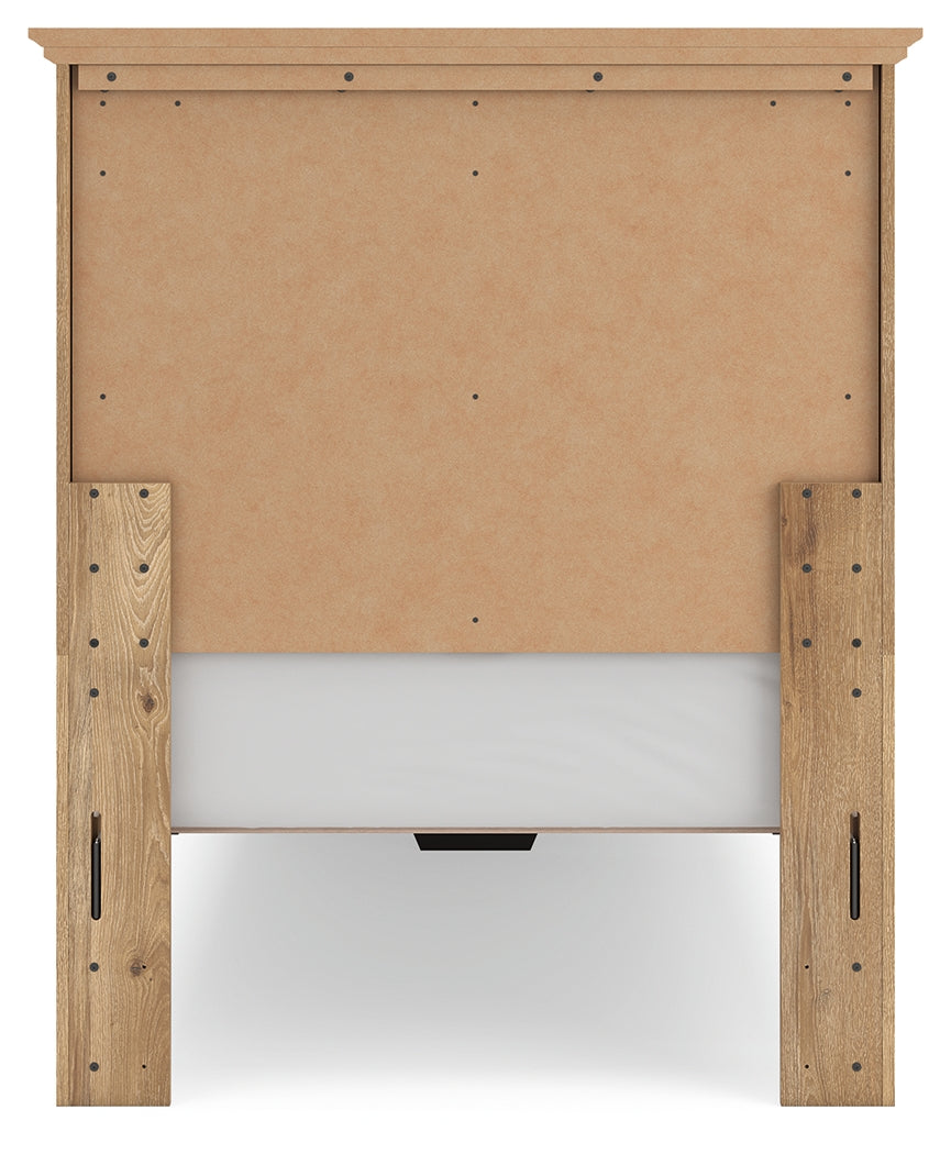 Makidern Tan Twin Panel Storage Bed, Dresser and Mirror - Ornate Home