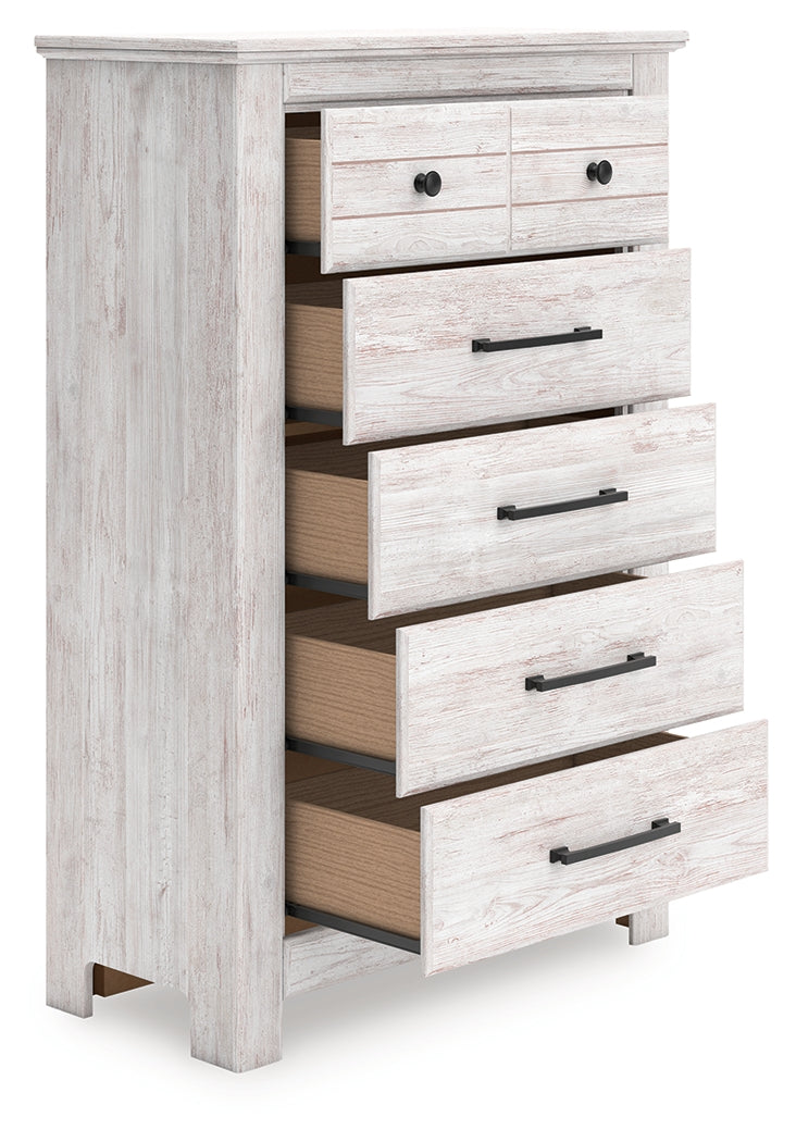 Makidern Whitewash Five Drawer Chest - Ornate Home