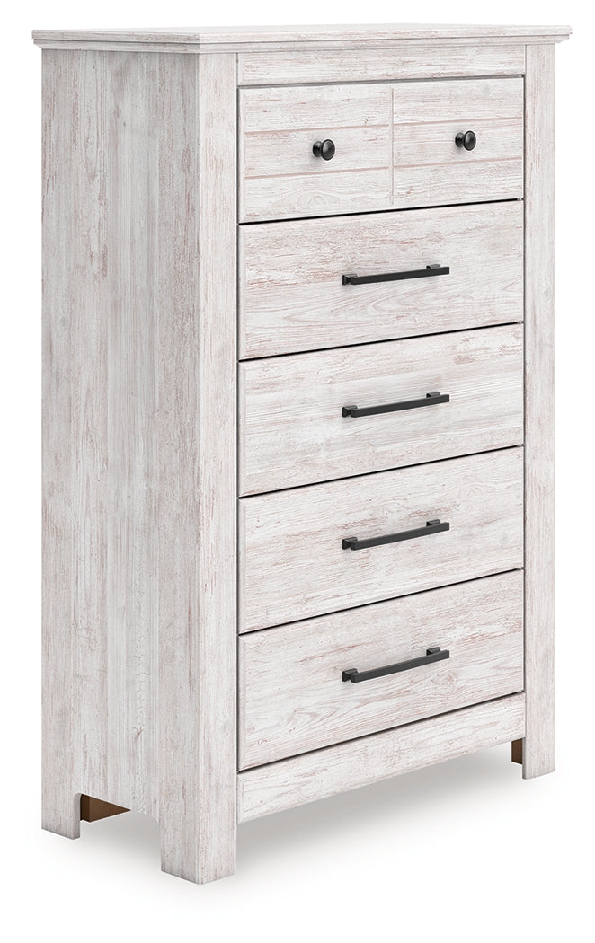 Makidern Whitewash Five Drawer Chest - Ornate Home