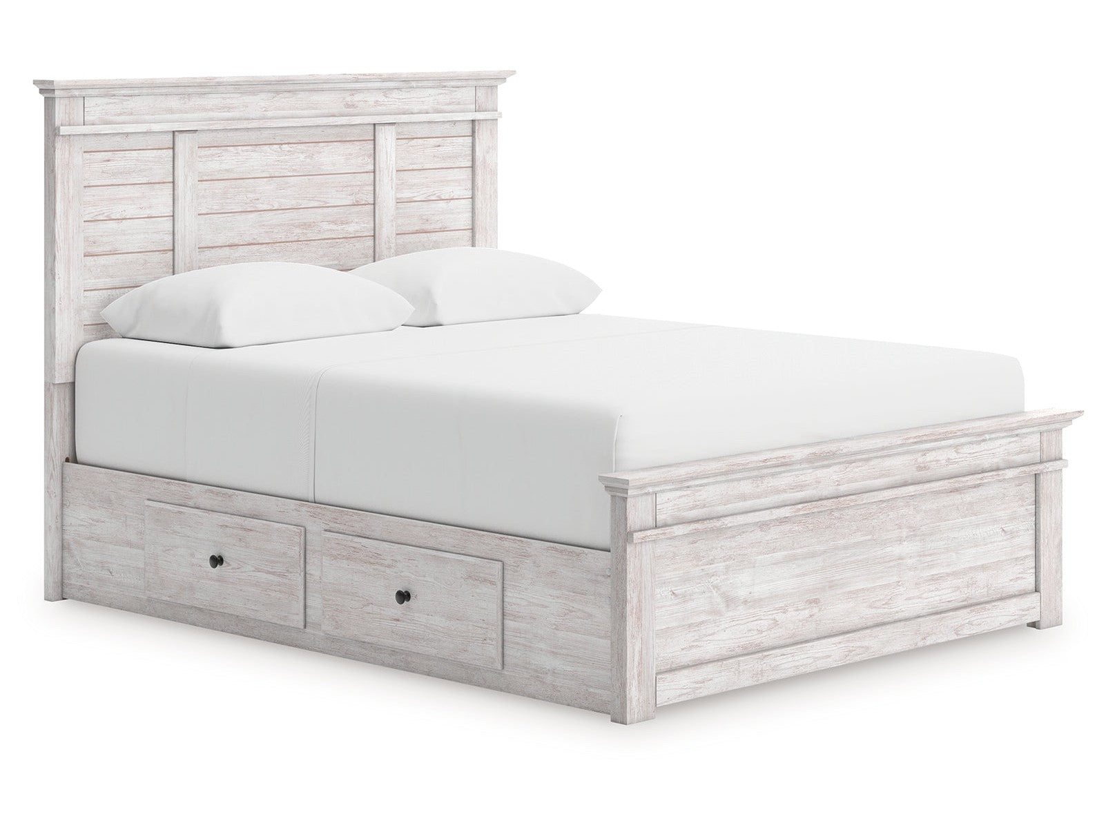 Makidern Whitewash Queen Panel 2 Storage Bed (Online Special Price) - Ornate Home