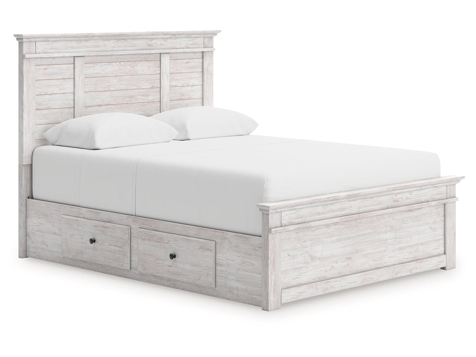 Makidern Whitewash Queen Panel 4 Storage Bed (Online Special Price) - Ornate Home