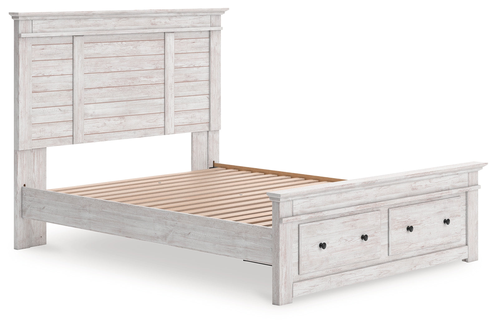 Makidern Whitewash Queen Panel Footboard Storage Bed (Online Special Price) - Ornate Home