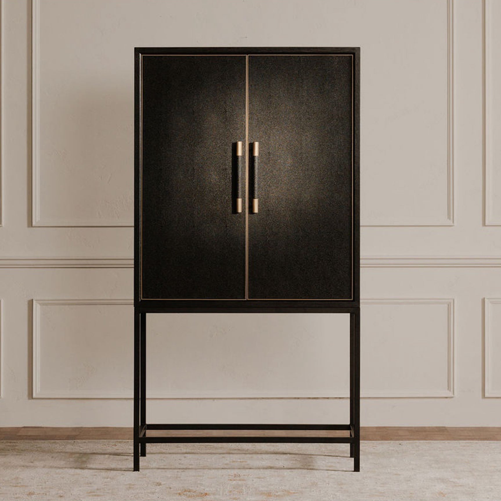 Mako Black Bar Cabinet - Ornate Home