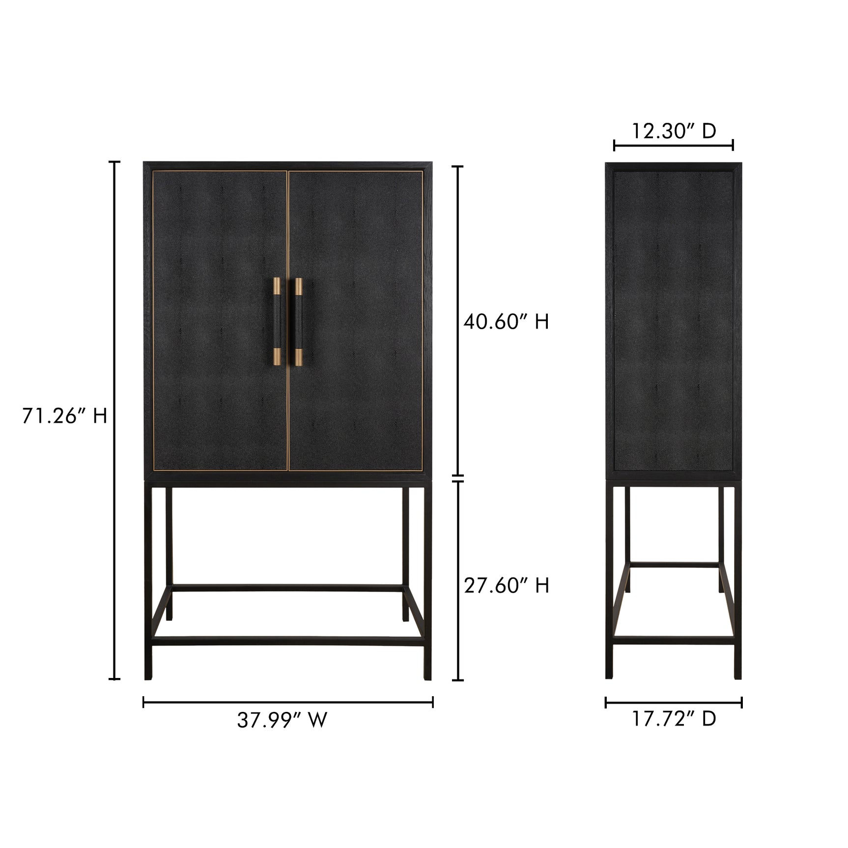Mako Black Bar Cabinet - Ornate Home