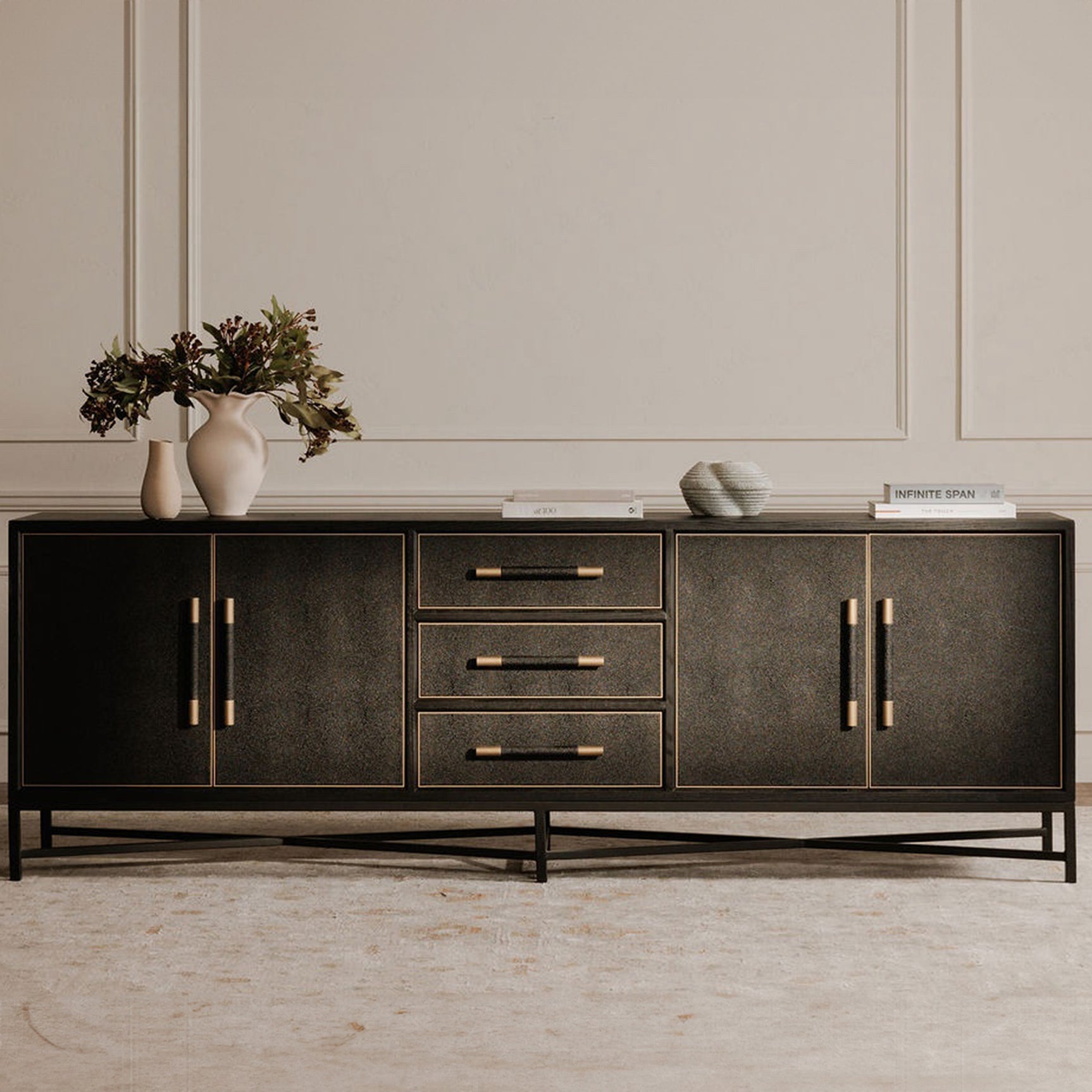 Mako Black Large Sideboard - Ornate Home