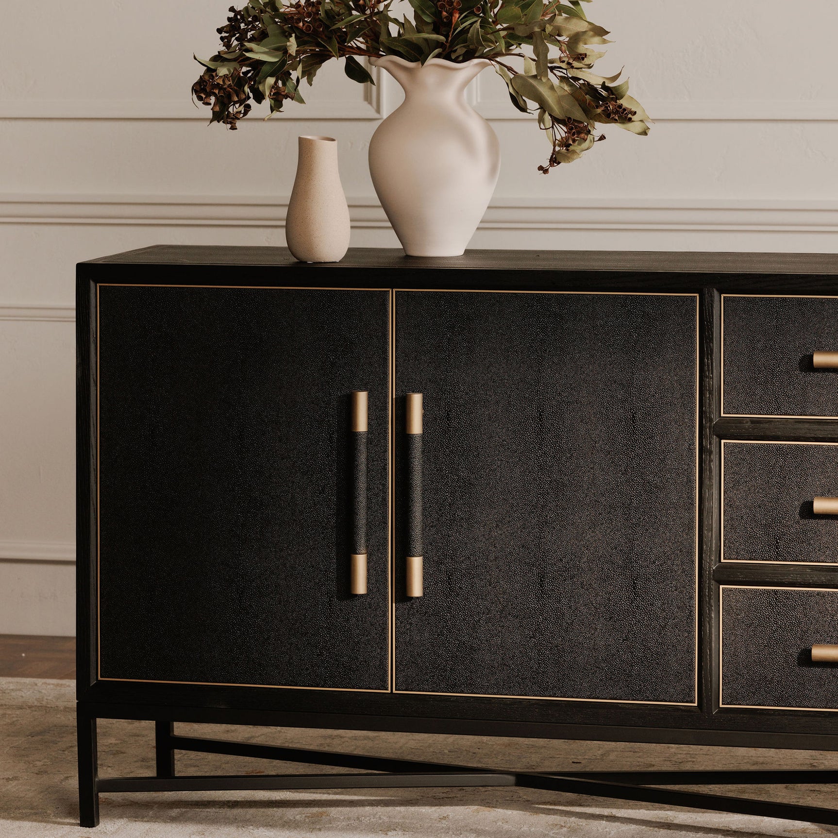 Mako Black Large Sideboard - Ornate Home