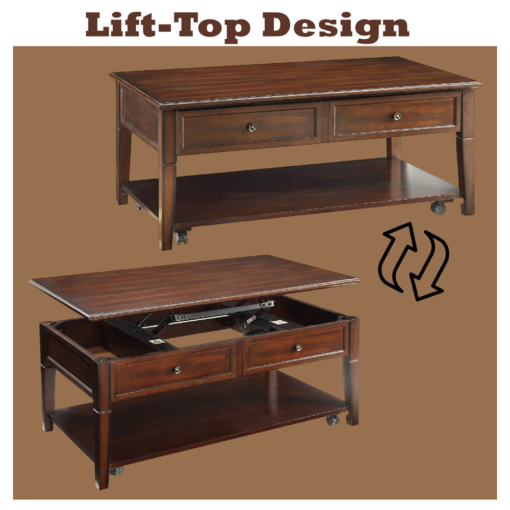 Malachi Walnut Coffee Table - Ornate Home