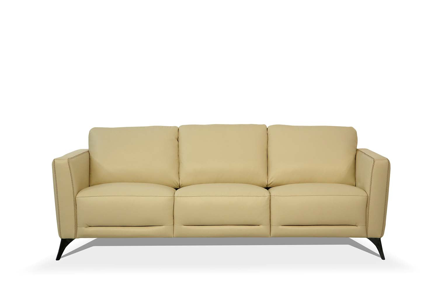 Malaga Cream Leather Sofa - Ornate Home