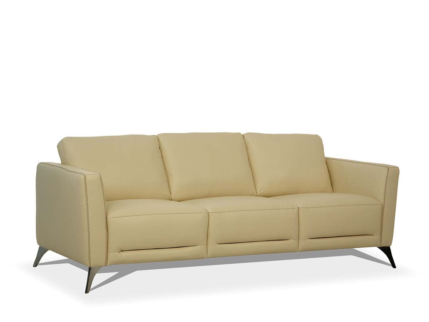 Malaga Cream Leather Sofa - Ornate Home