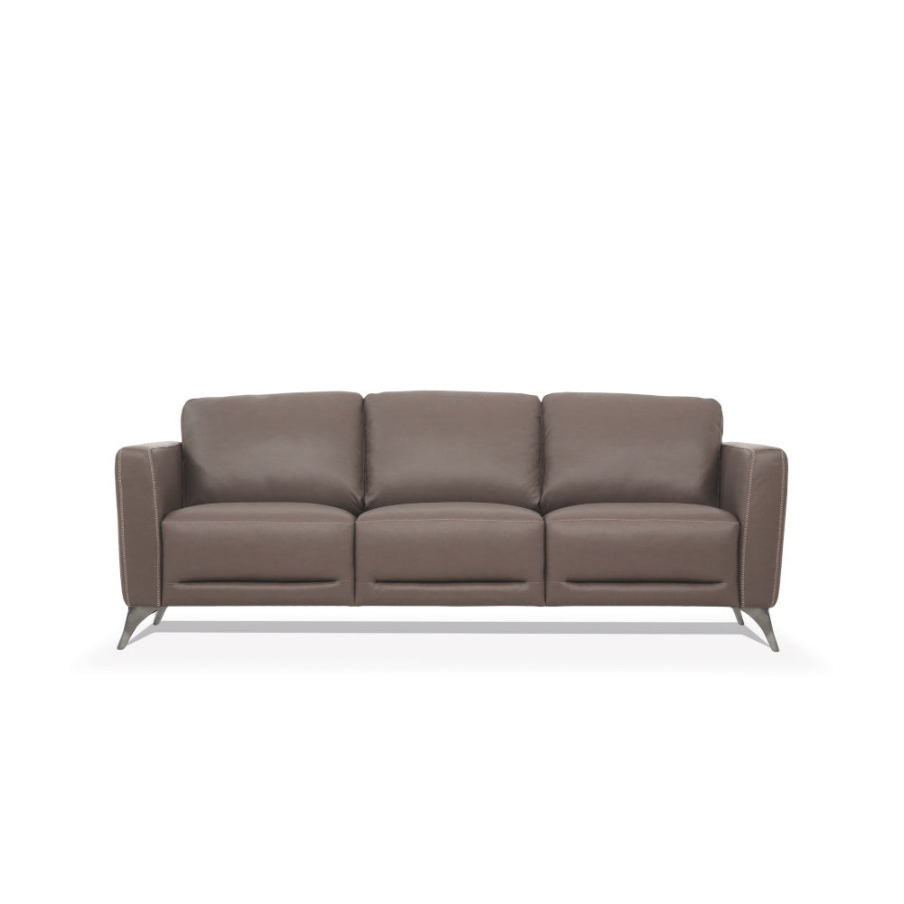 Malaga Taupe Leather Sofa - Ornate Home
