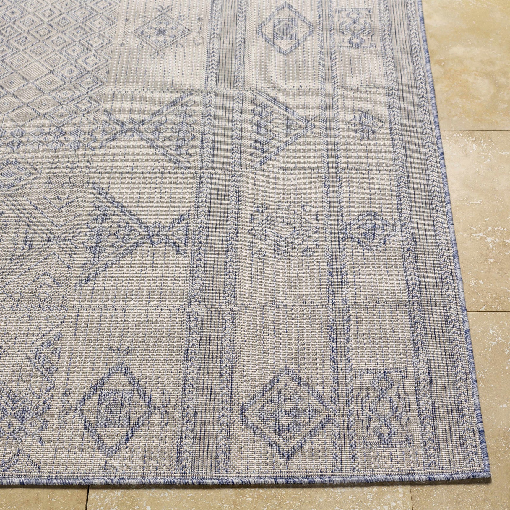 Malamig Gray & Blue Outdoor Area Rug - Clearance - Ornate Home