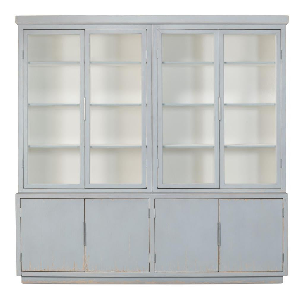 Maldives Blue Four Door Bookcase - Ornate Home