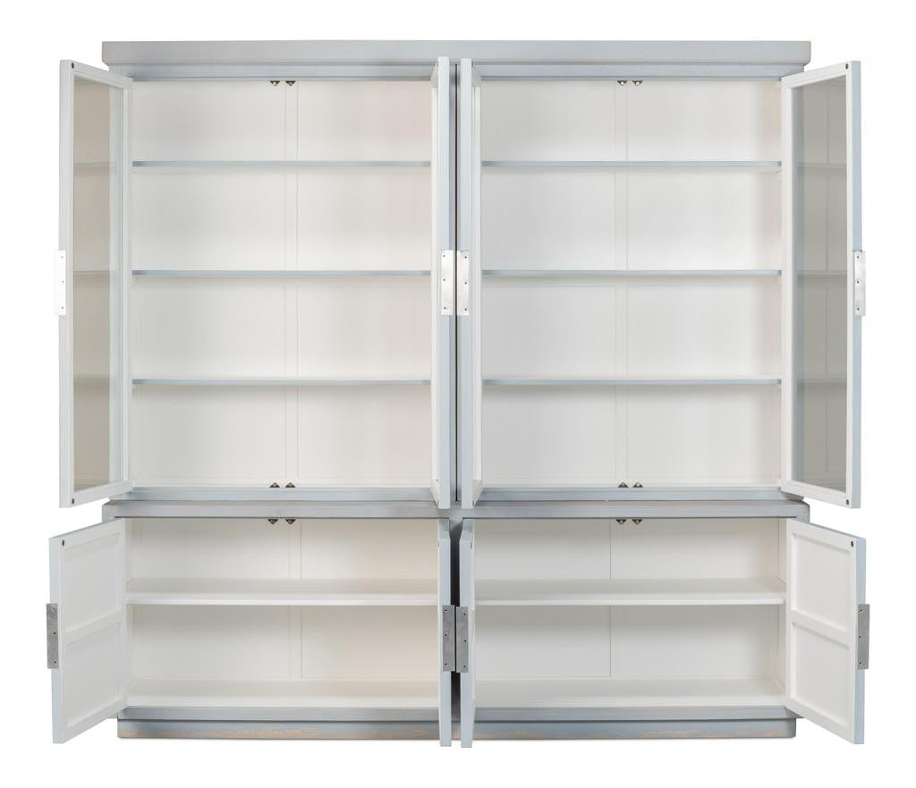 Maldives Blue Four Door Bookcase - Ornate Home