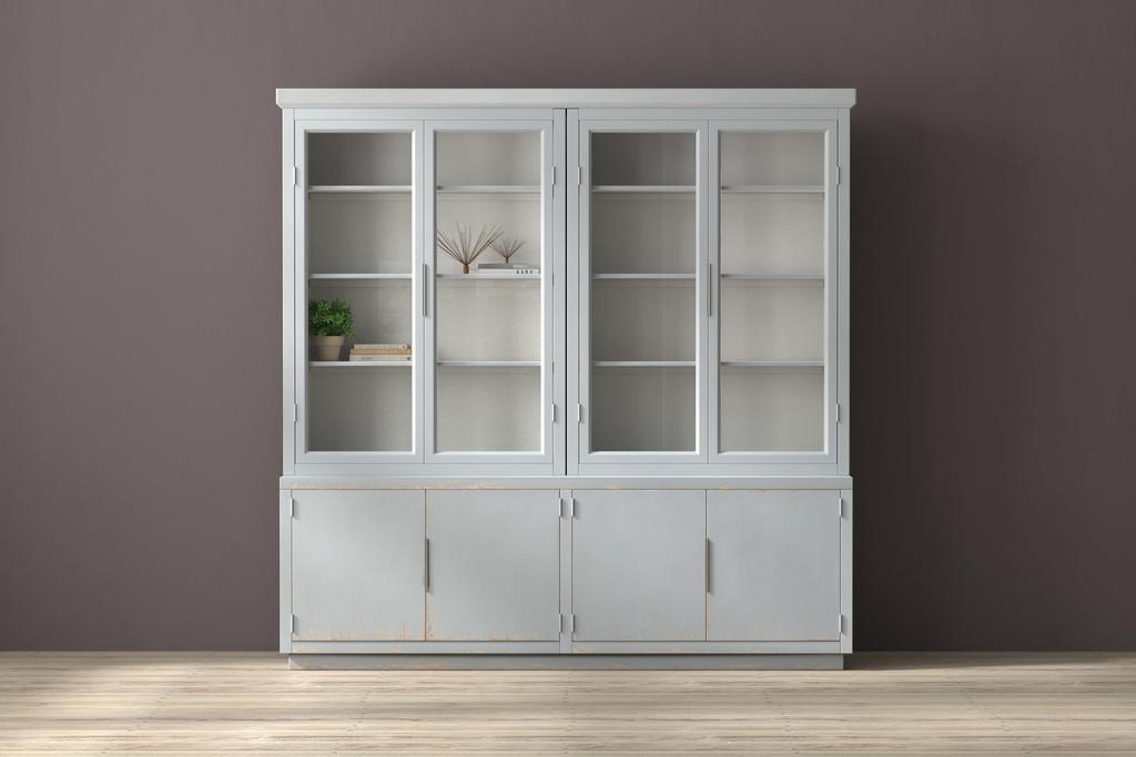 Maldives Blue Four Door Bookcase - Ornate Home