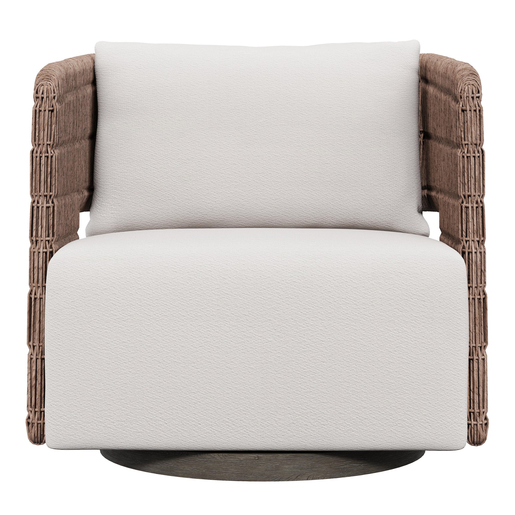 Maldives Hazelnut/Beige/Cream Outdoor Swivel Chair - Ornate Home
