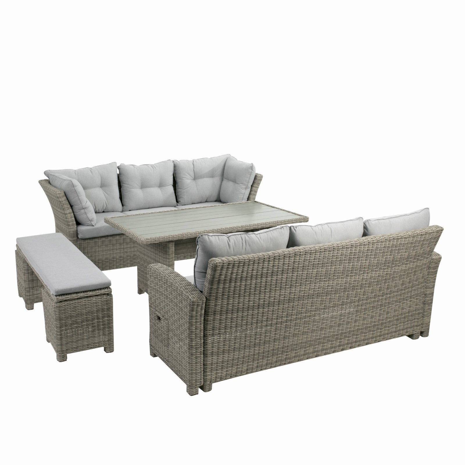Malia Gray 6 Piece Patio Dining Set - Ornate Home