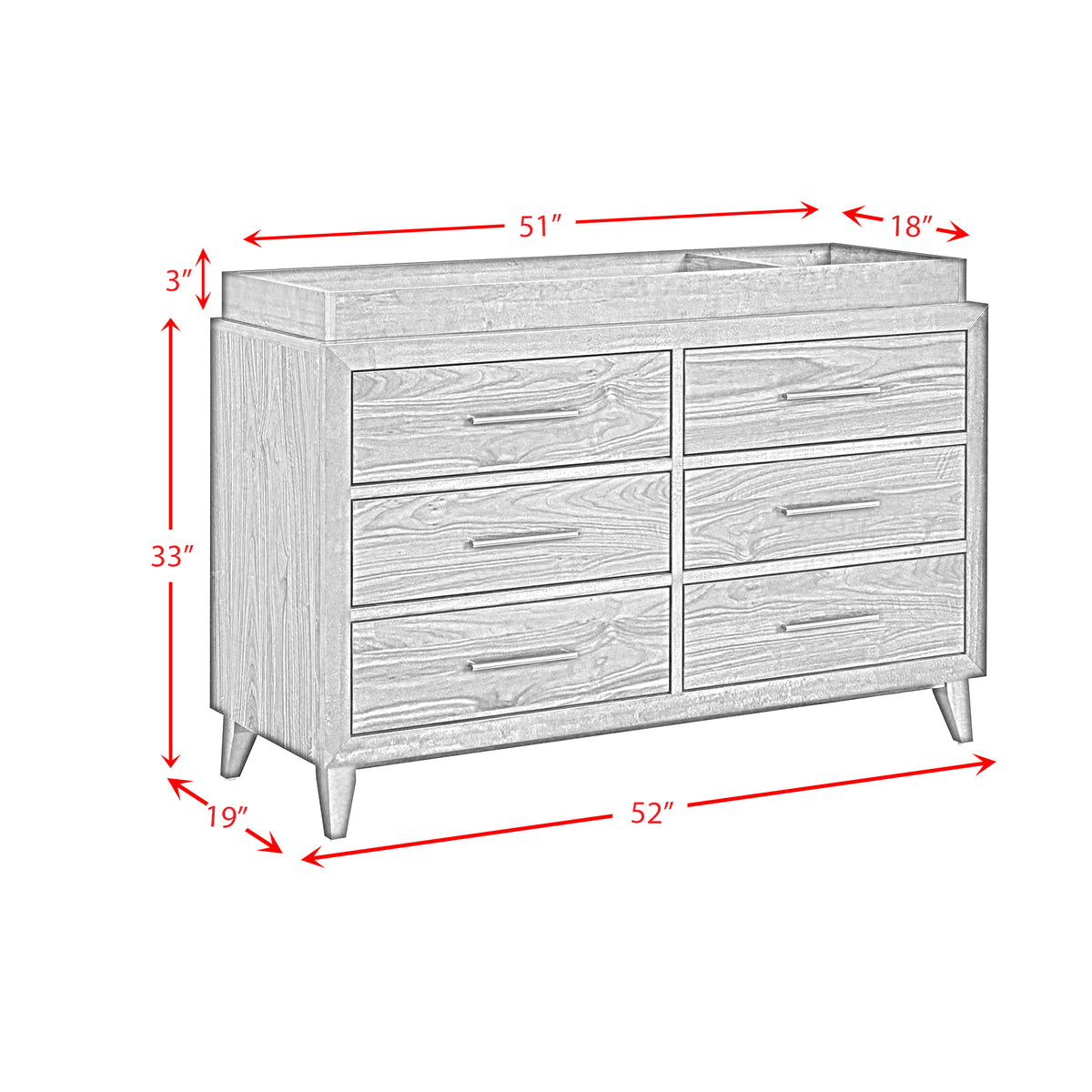 Malia Walnut Dresser and Topper - Ornate Home