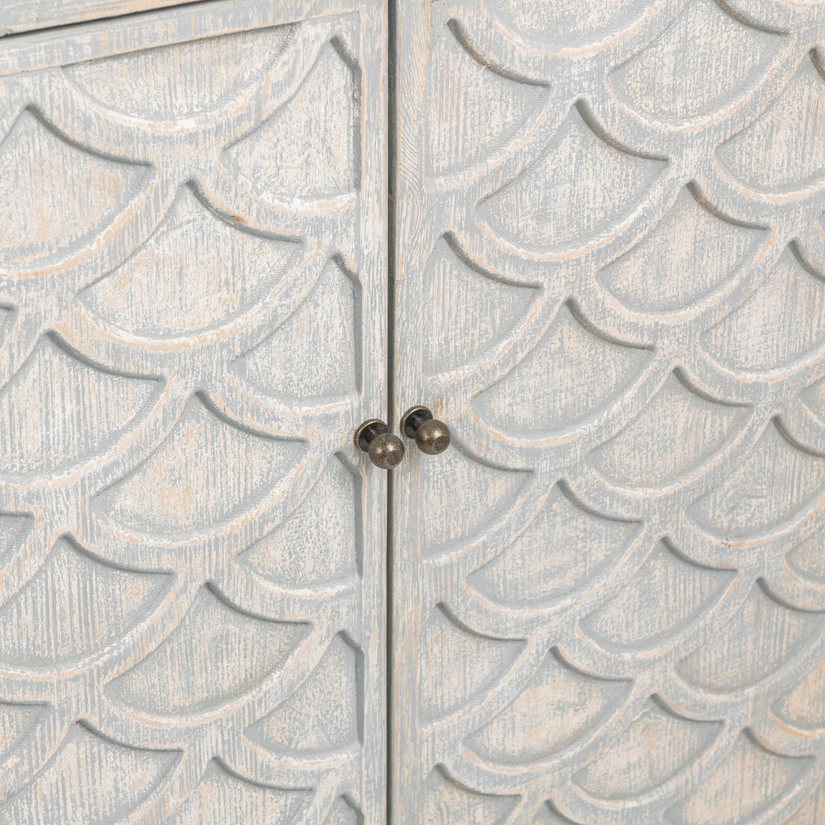 Malibu Blue Washed 8-Door Cabinet