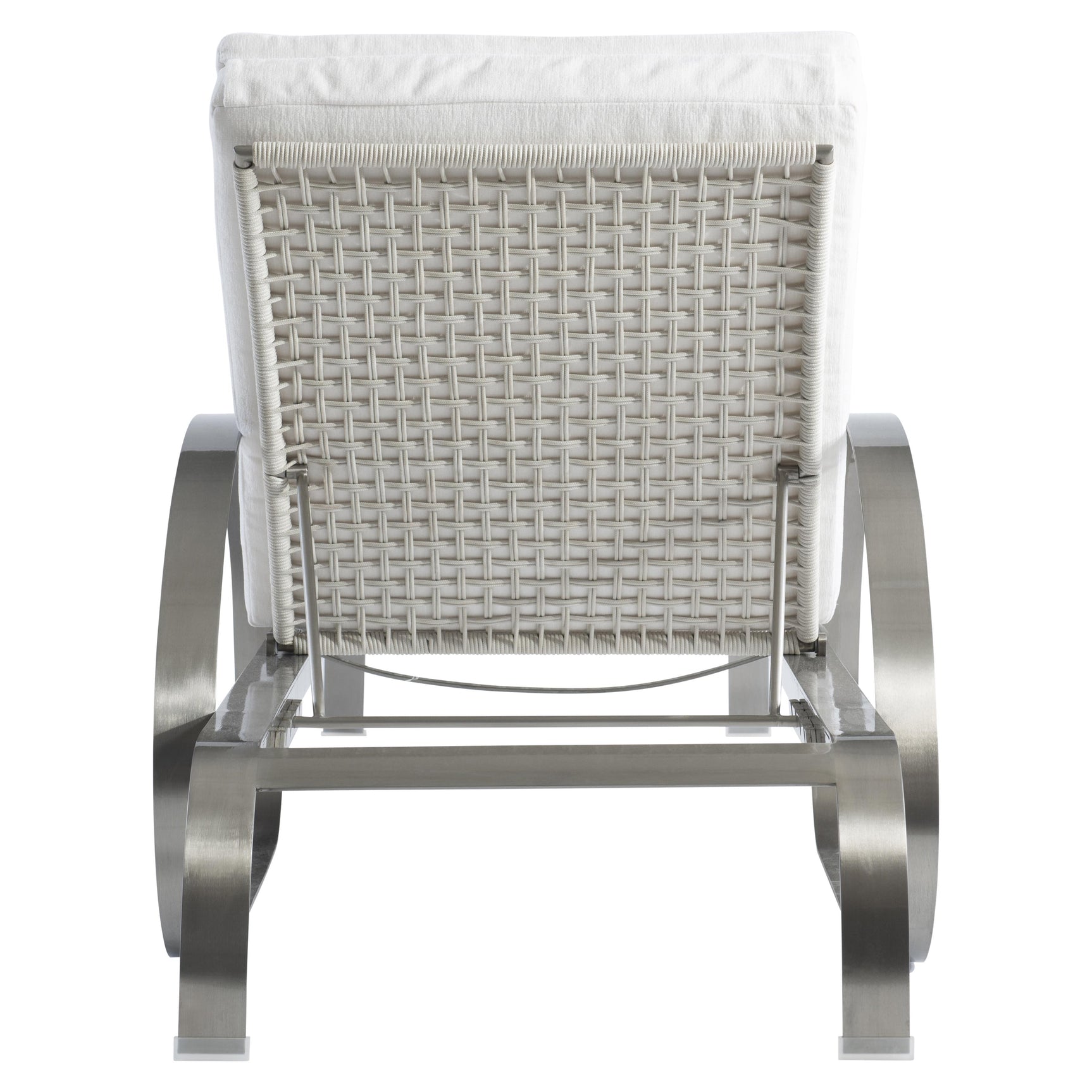 Malibu Brushed Stainless Steel/Whitecap/White/Cream Outdoor Chaise - Ornate Home