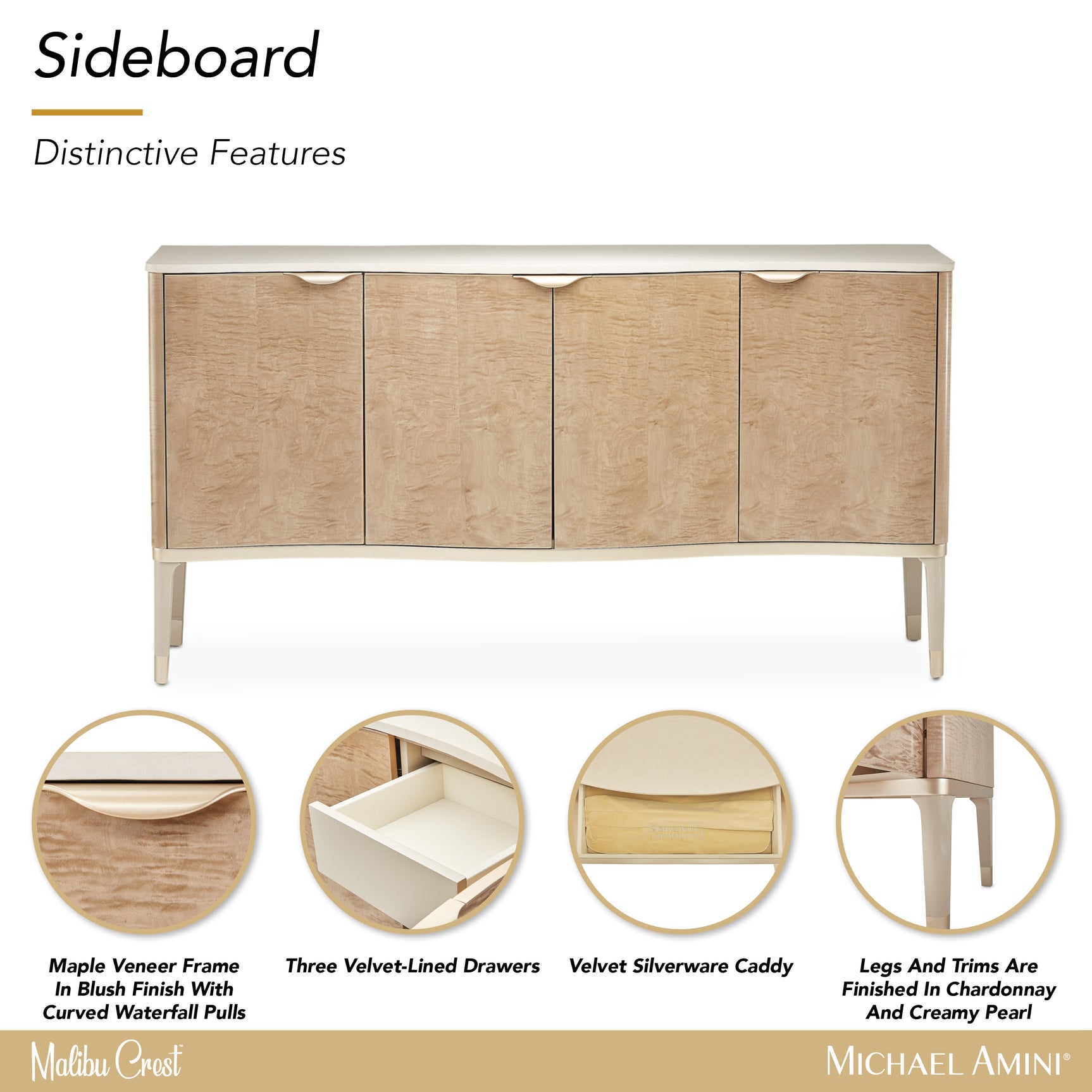 Malibu Crest Blush Sideboard - Ornate Home