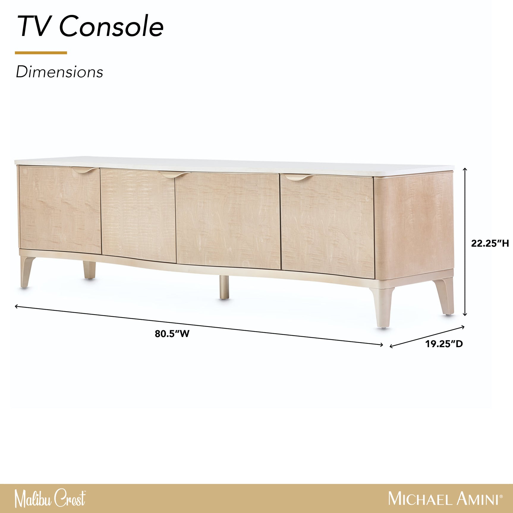 Malibu Crest Blush TV Console - Ornate Home