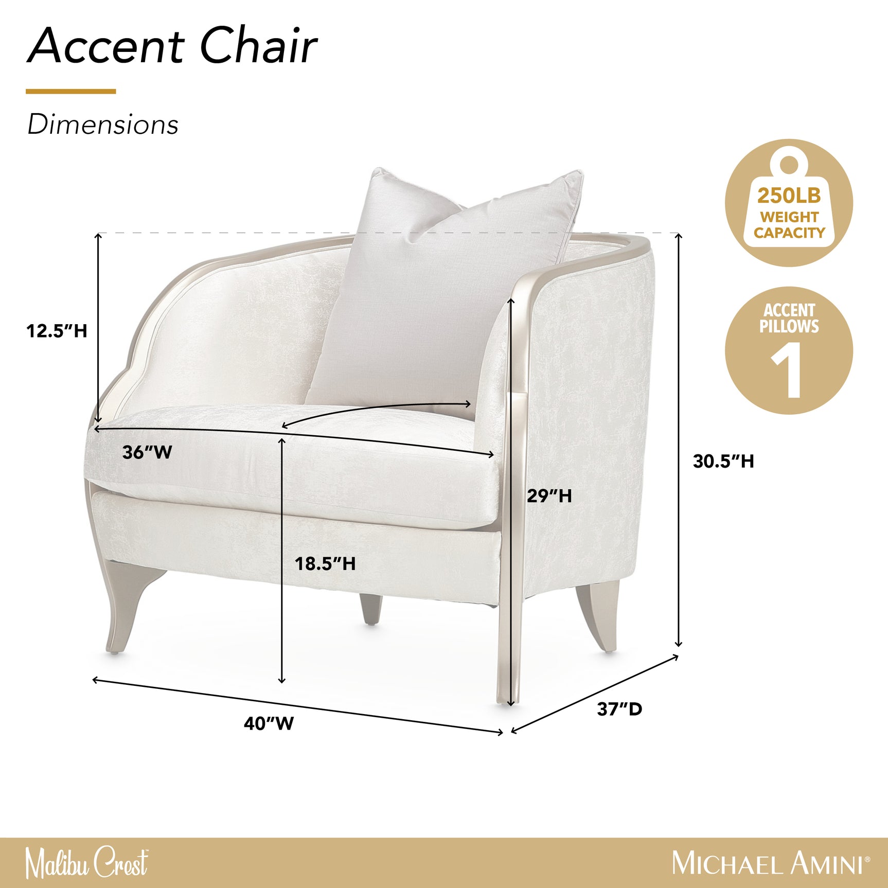 Malibu Crest Chardonnay/Cloud White Chair - Ornate Home