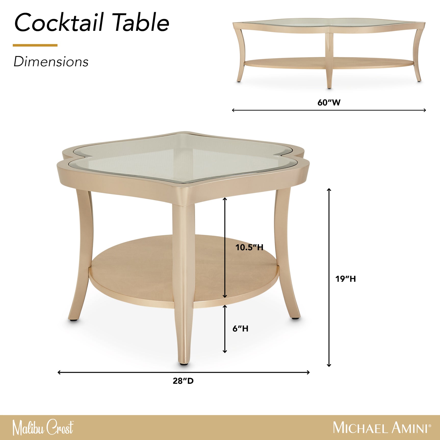 Malibu Crest Chardonnay Cocktail Table - Ornate Home
