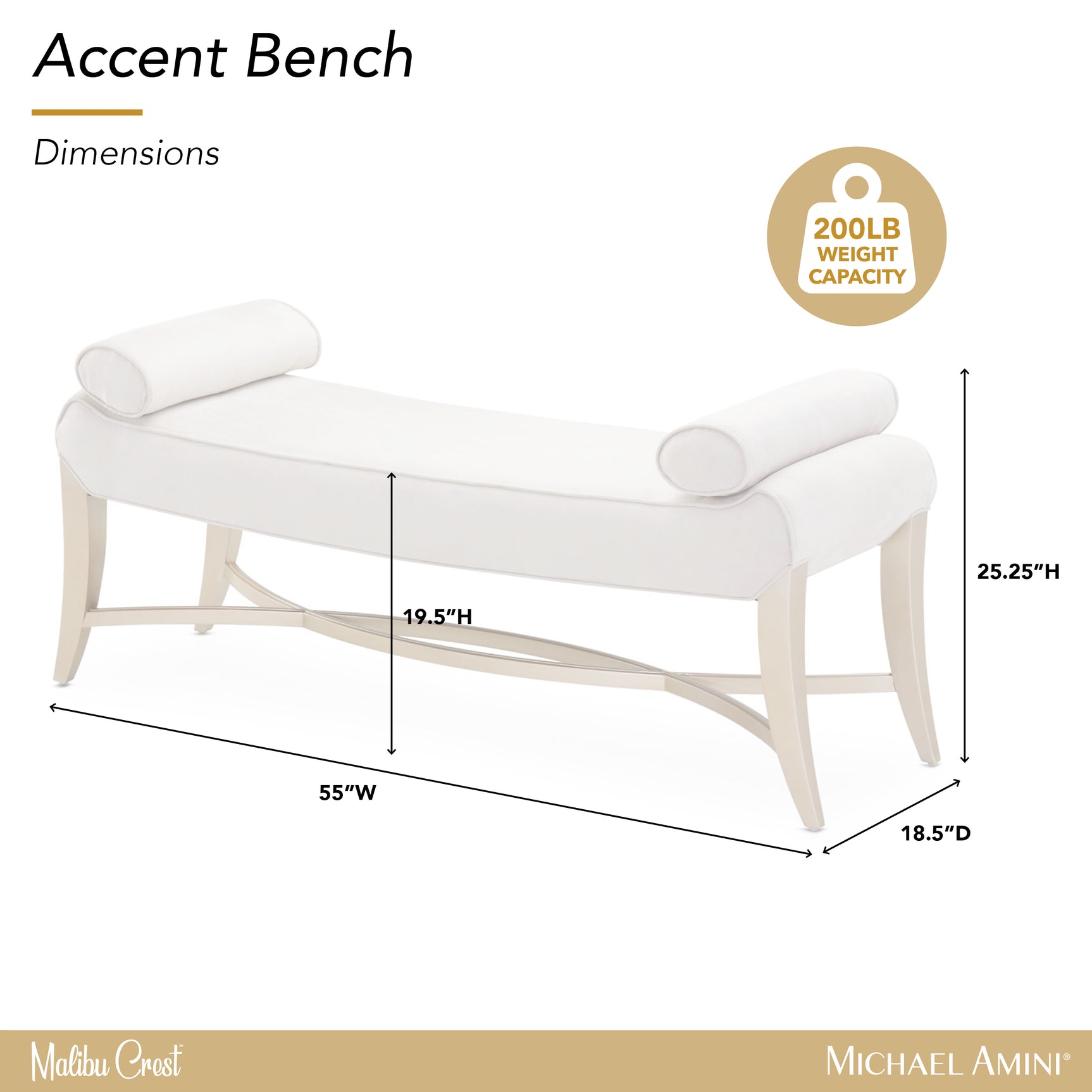 Malibu Crest Chardonnay/Doeskin Bed Bench - Ornate Home