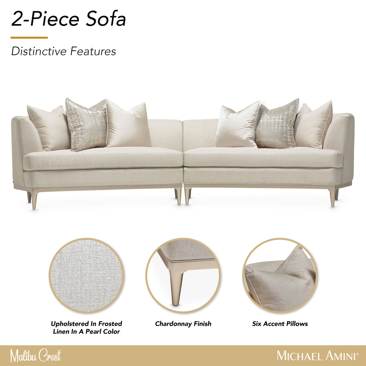 Malibu Crest Chardonnay/Pearl 2-Piece Sofa