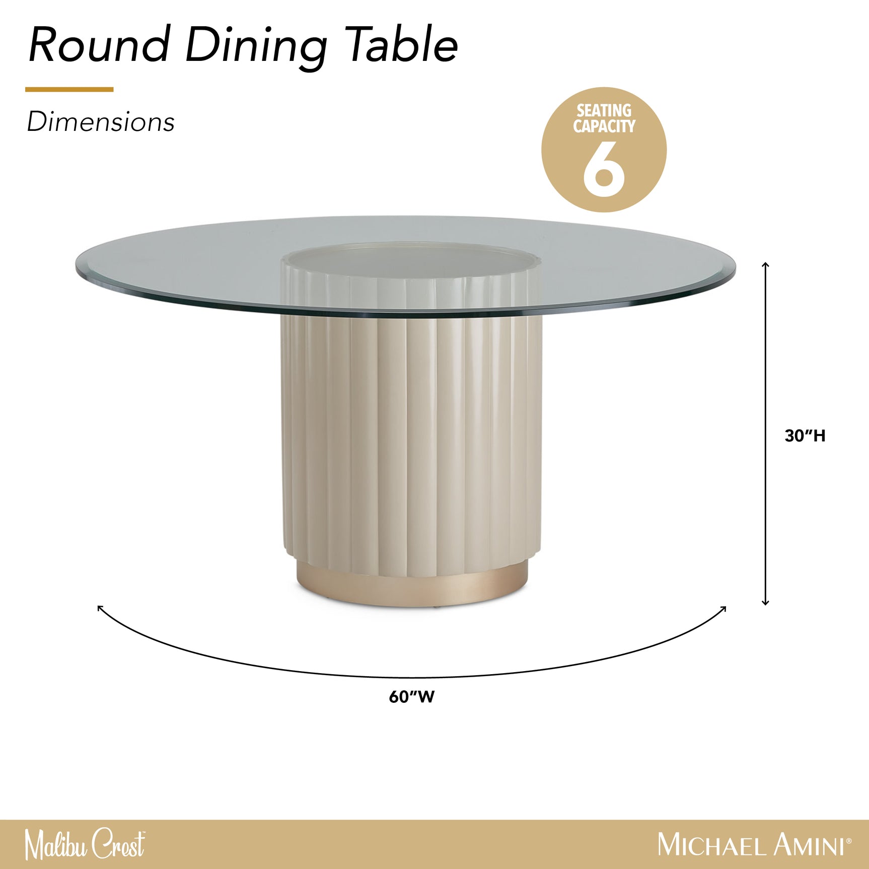 Malibu Crest Chardonnay Round Dining Table - Ornate Home