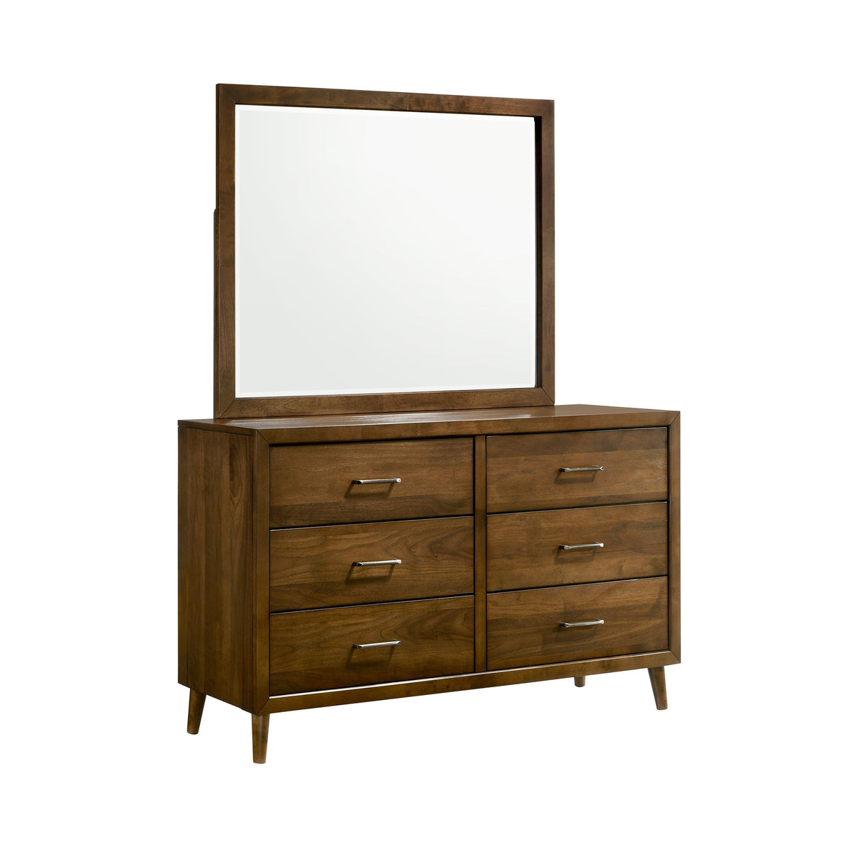 Malibu Walnut 5-Piece Queen Panel Bedroom Set - Ornate Home