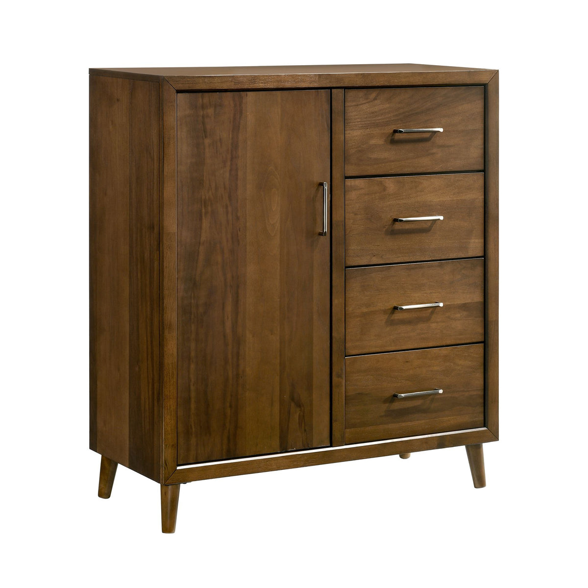 Malibu Walnut 5-Piece Queen Panel Bedroom Set - Ornate Home