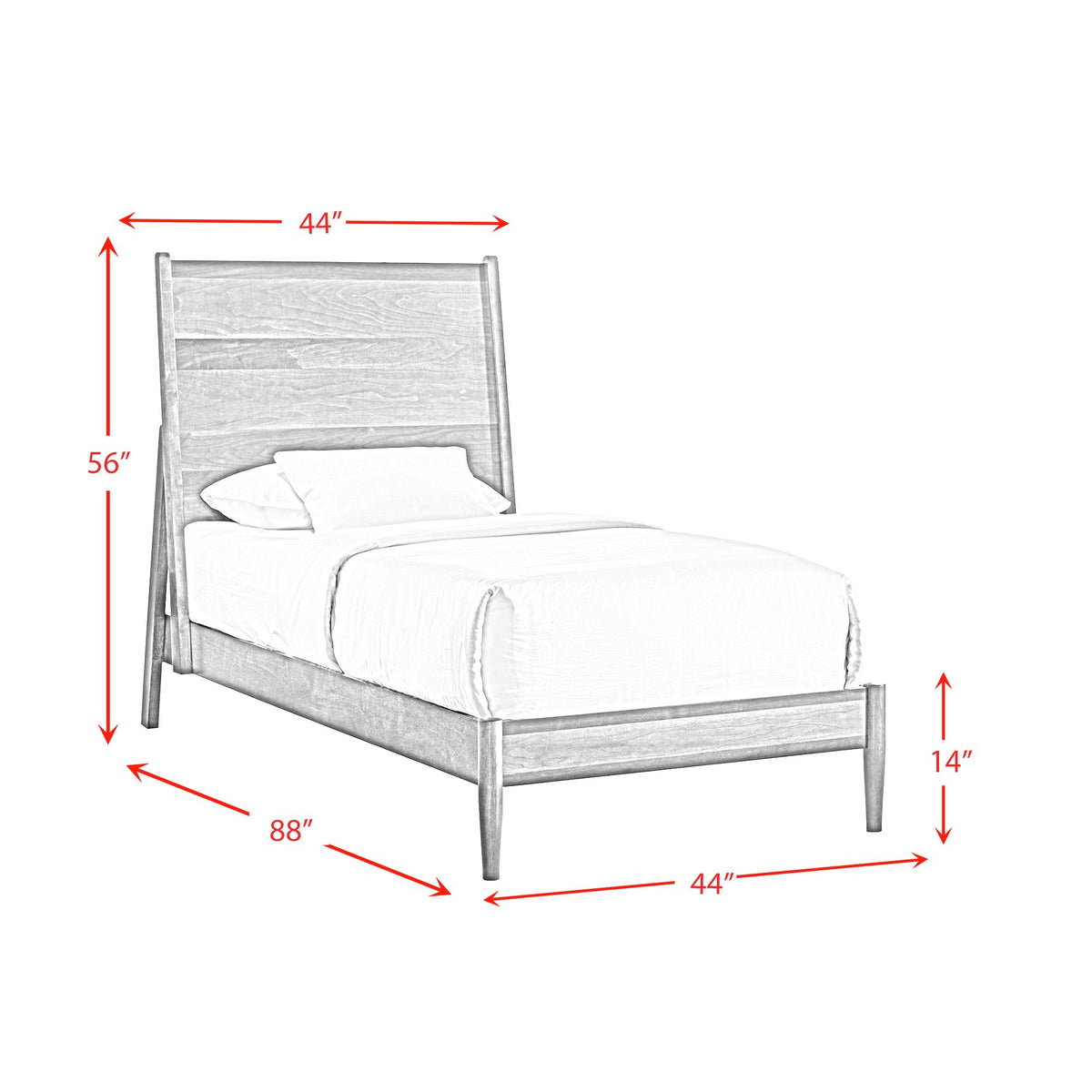 Malibu Walnut Twin Panel Bed - Ornate Home