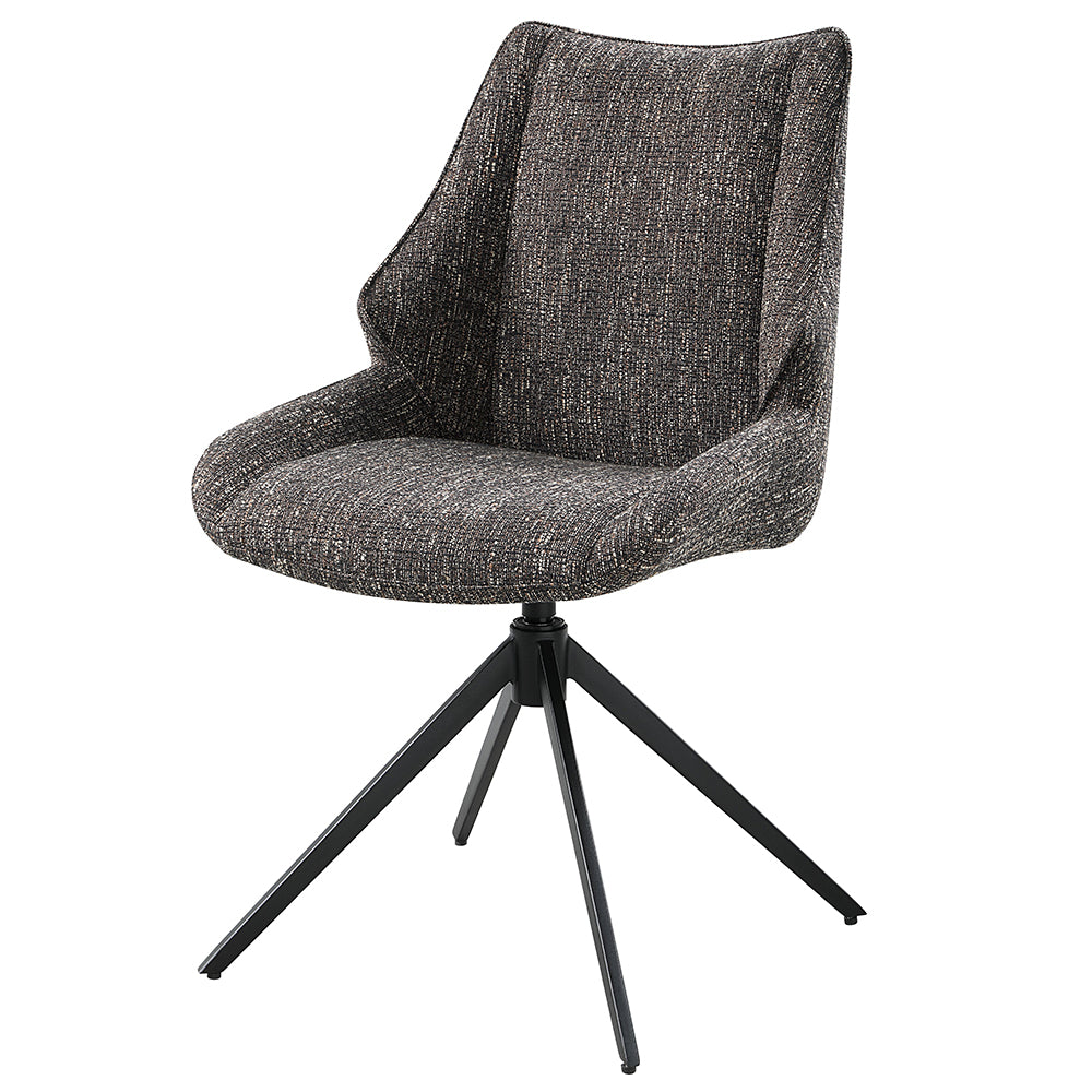 Malika Brown Swivel Side Chair (Set of 2) - Ornate Home