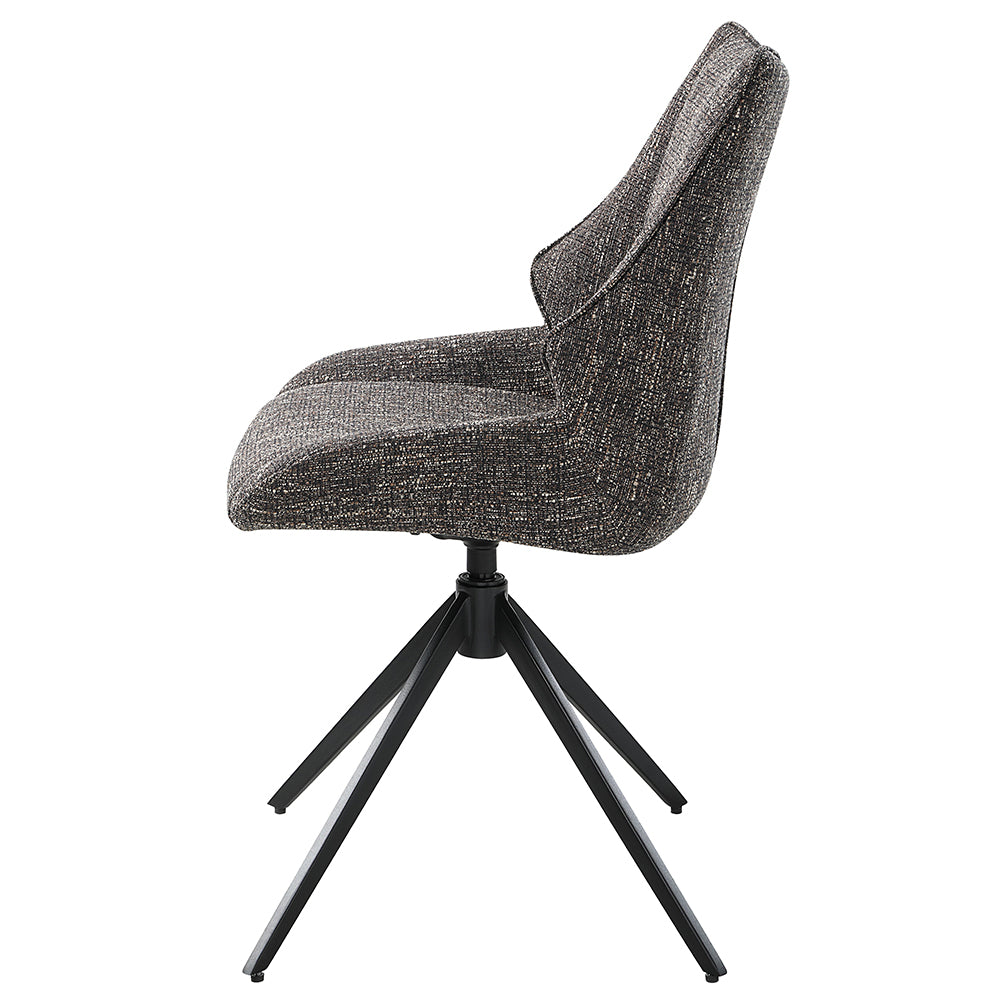 Malika Brown Swivel Side Chair (Set of 2) - Ornate Home