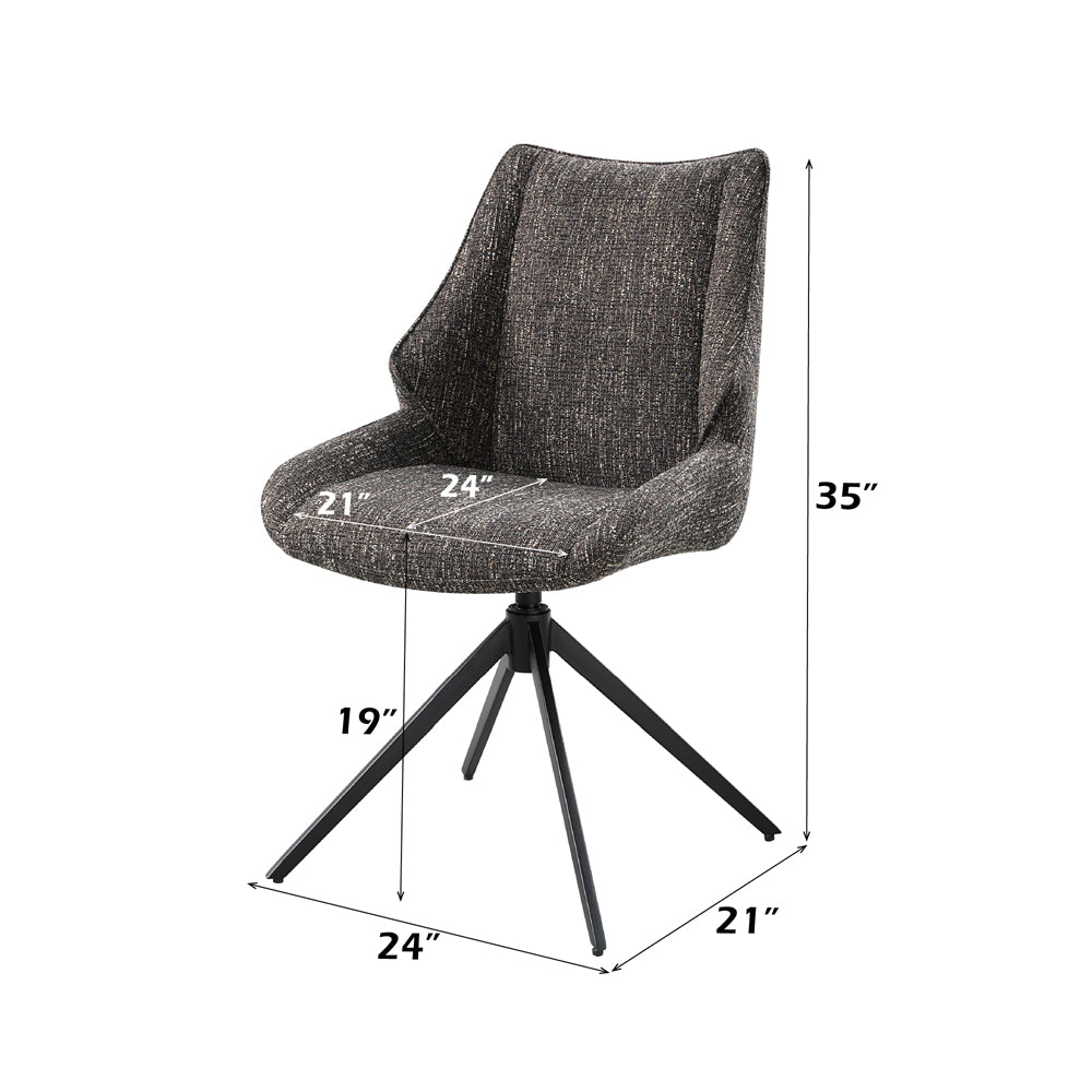 Malika Brown Swivel Side Chair (Set of 2) - Ornate Home