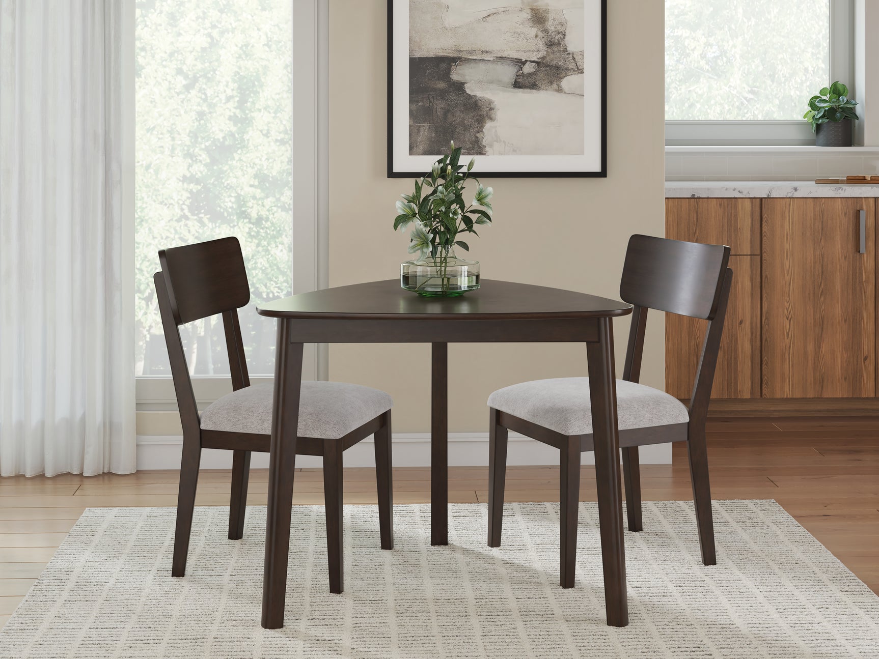 Mallenette Merlot Dining Table and 2 Chairs - Ornate Home