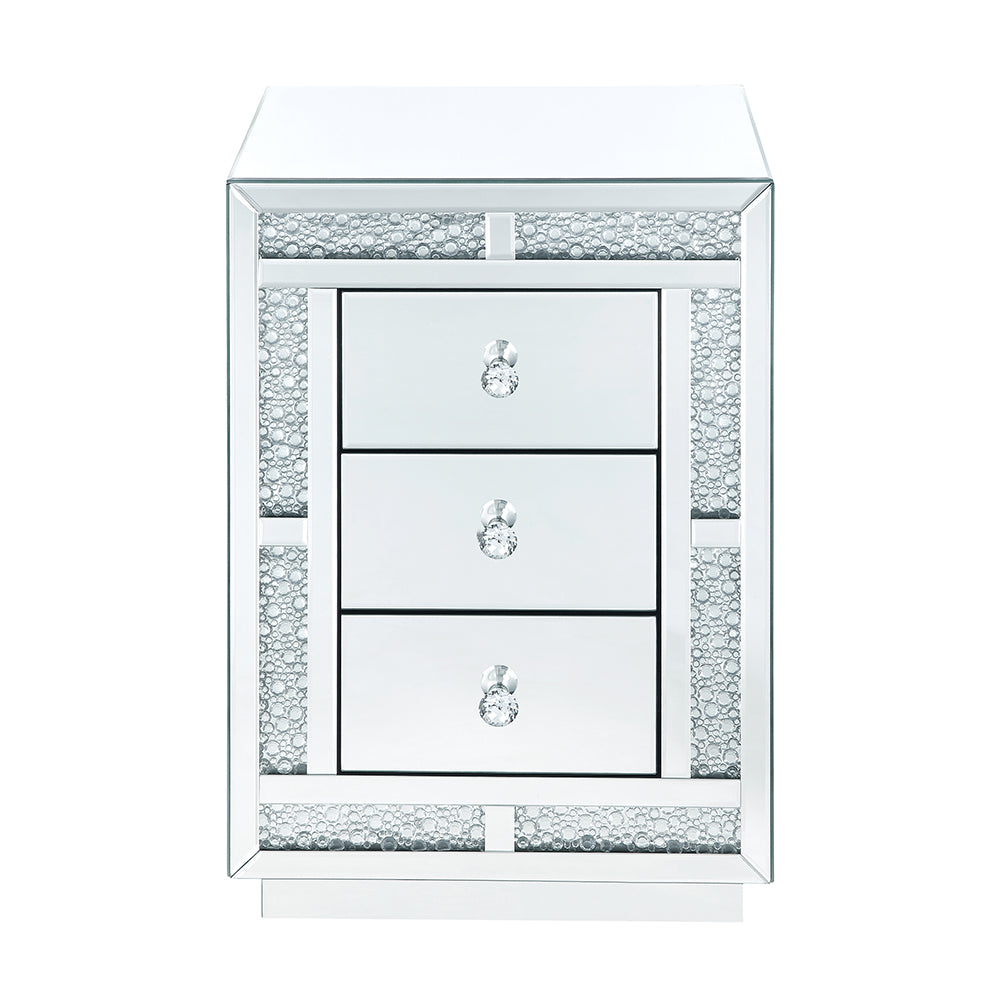 Mallika Mirrored & Faux Crystals Accent Table - Ornate Home