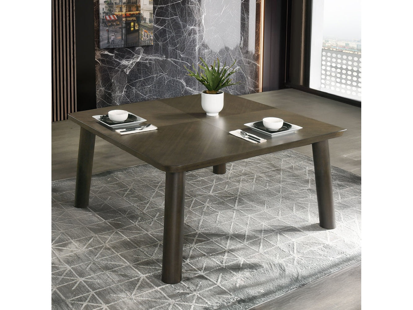 Mallin Walnut Dining Table - Ornate Home